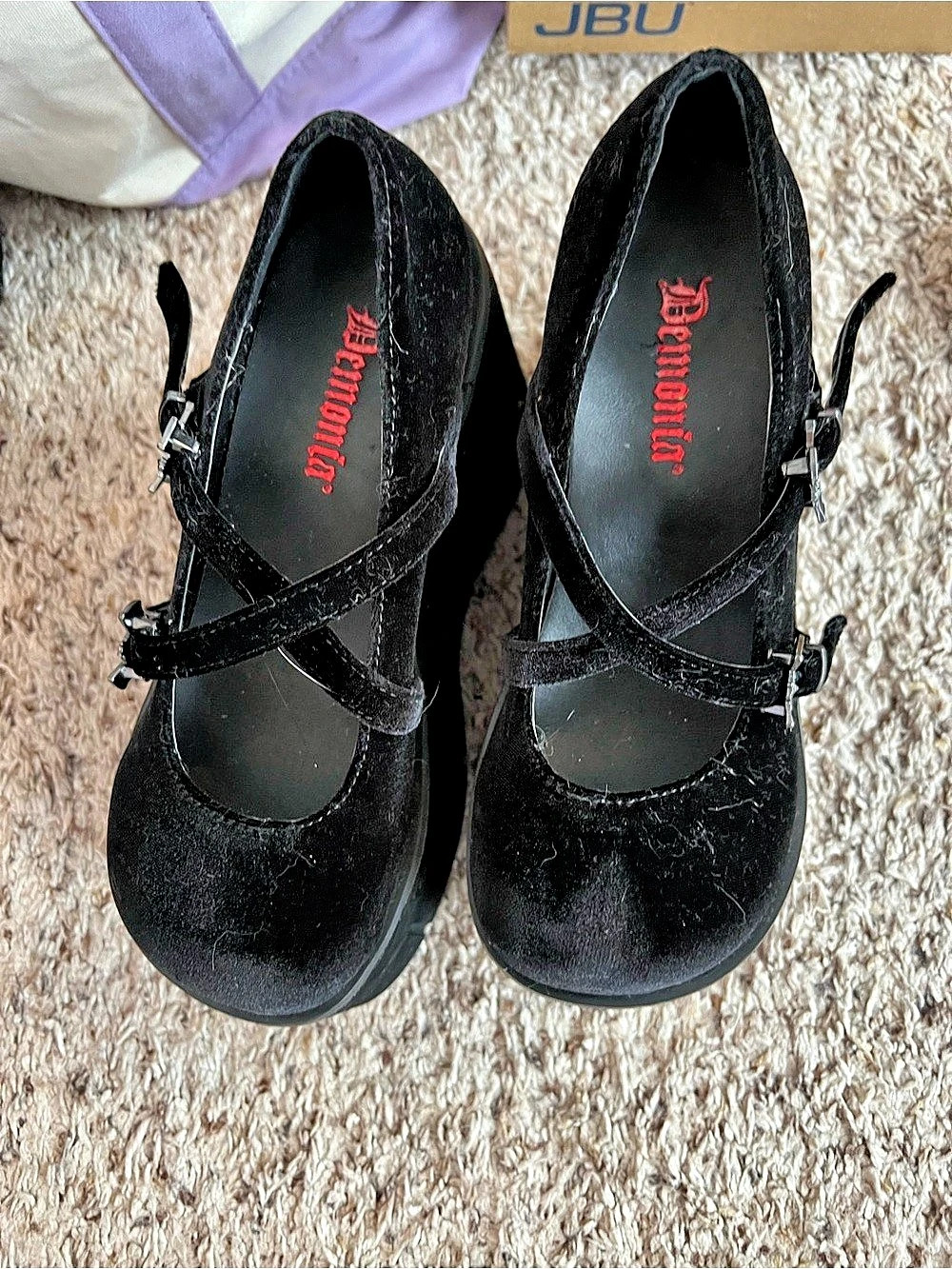 Demonia Kera-10 Platform Mary Jane Shoes Black size 6